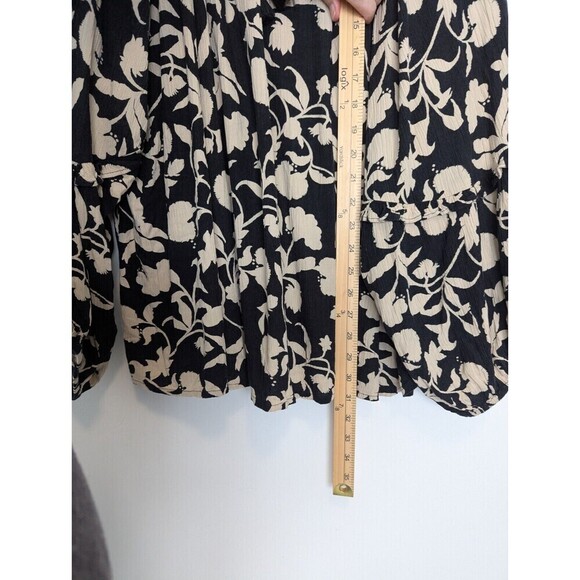 Knox Rose Top Womens Plus Size 2X Black Floral Flowy Blouse Boho Classic Neutral - Picture 12 of 12